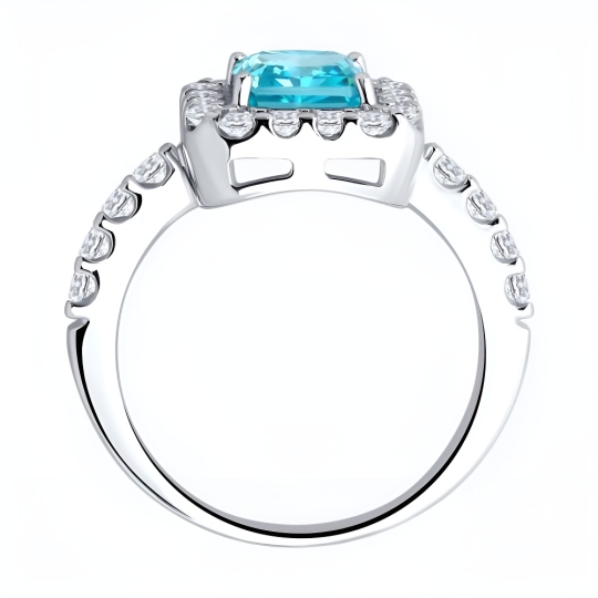 Кольцо из серебра с фианитами