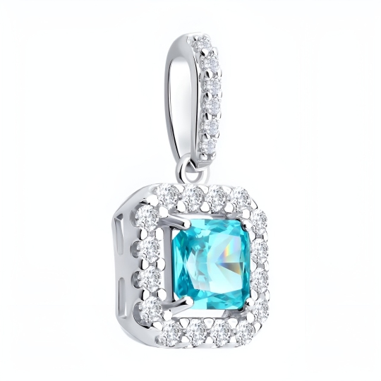 Подвеска из серебра с фианитами