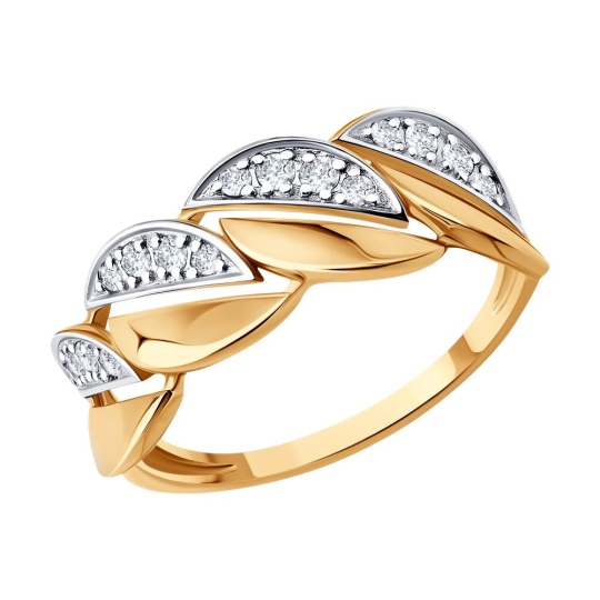 Кольцо из золота с фианитами