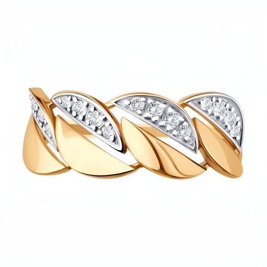 Кольцо из золота с фианитами