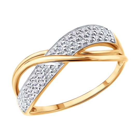 Кольцо из золота с фианитами