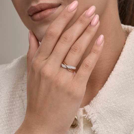 Кольцо из золота с фианитами