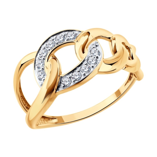 Кольцо из золота с фианитами