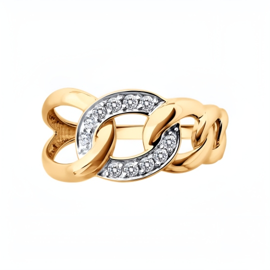 Кольцо из золота с фианитами