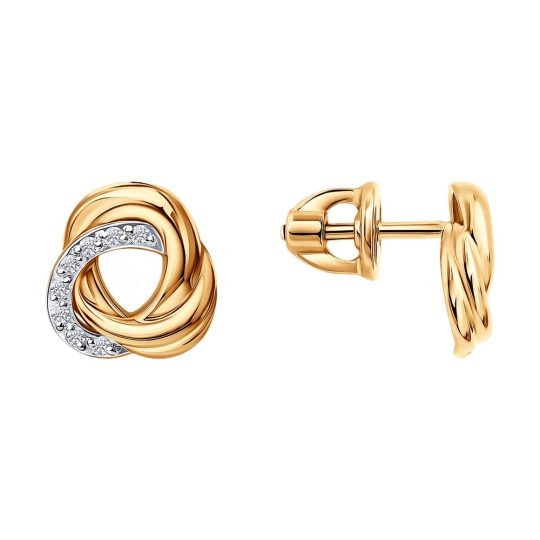 Серьги из золота с фианитами