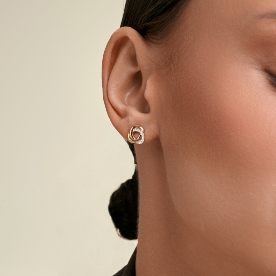 Серьги из золота с фианитами