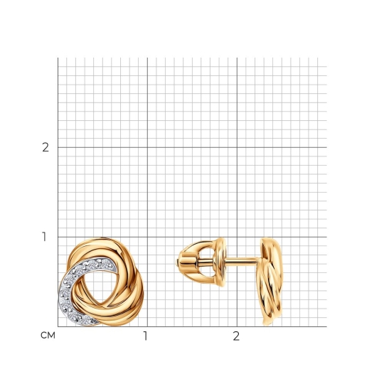 Серьги из золота с фианитами