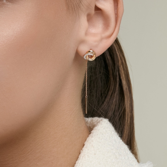 Серьги из золота с фианитами