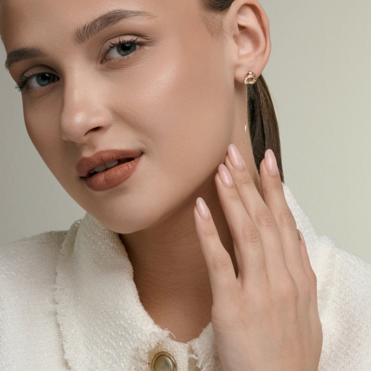 Серьги из золота с фианитами