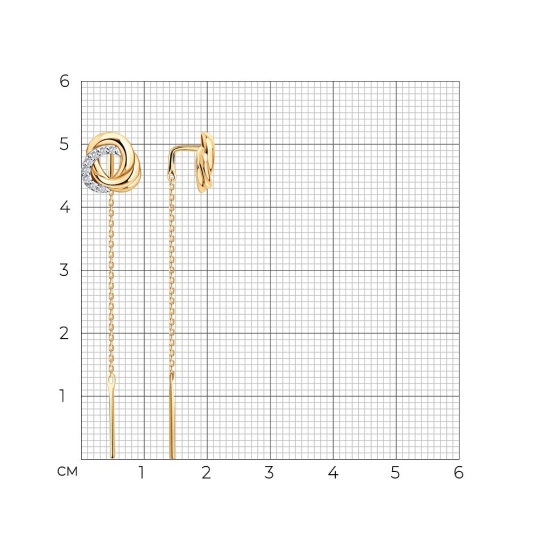 Серьги из золота с фианитами