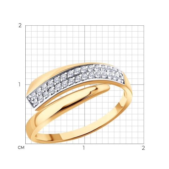 Кольцо из золота с фианитами