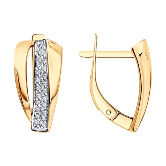 Серьги из золота с фианитами