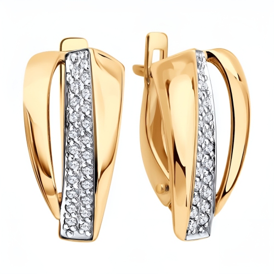 Серьги из золота с фианитами