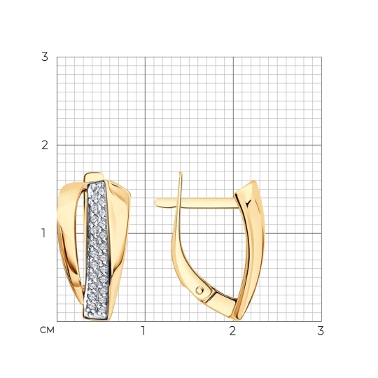 Серьги из золота с фианитами