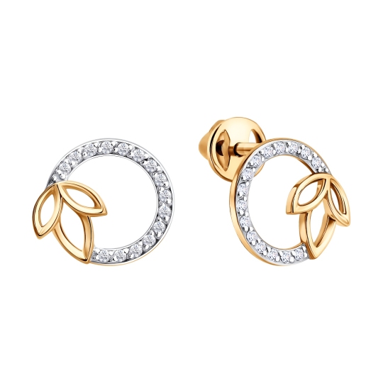 Серьги из золота с фианитами