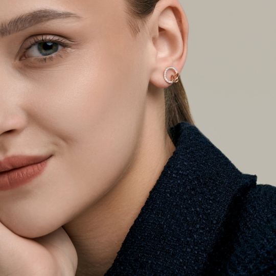 Серьги из золота с фианитами