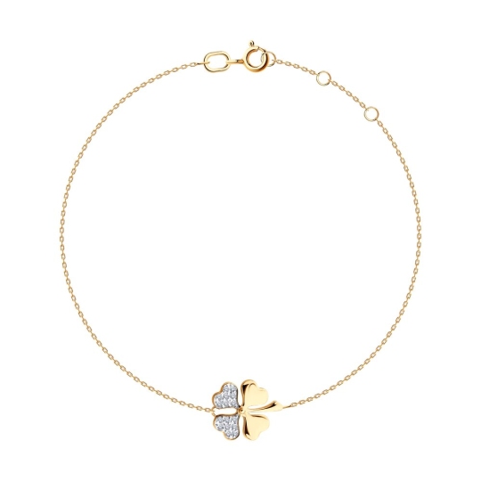 Браслет из золота с фианитами