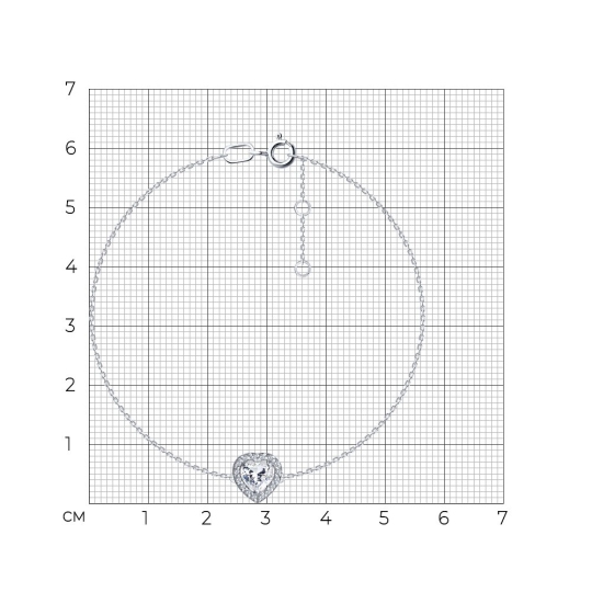 Браслет из белого золота с фианитами