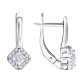 Серьги из серебра с выращенными бриллиантами