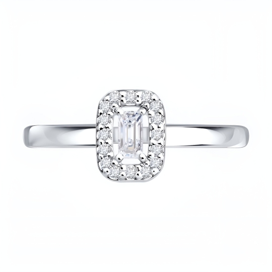 Кольцо из серебра с выращенными бриллиантами