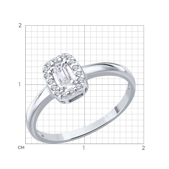 Кольцо из серебра с выращенными бриллиантами