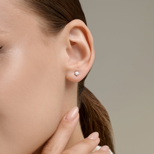 Серьги из серебра с выращенными бриллиантами