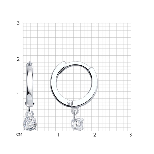 Серьги из серебра с выращенными бриллиантами