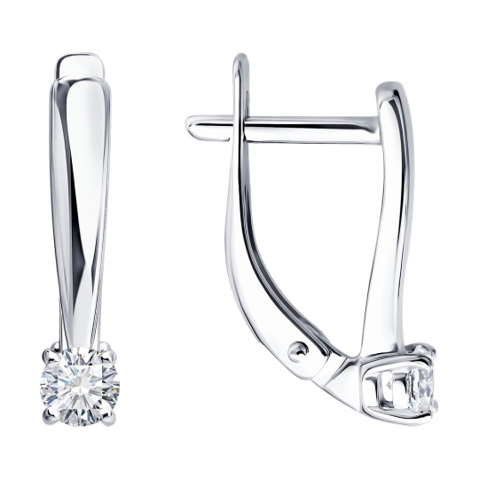 Серьги из серебра с выращенными бриллиантами