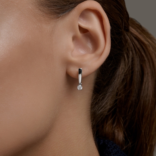 Серьги из серебра с выращенными бриллиантами