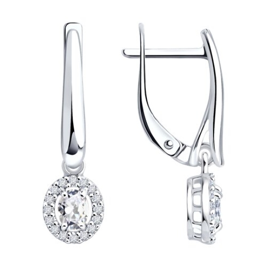 Серьги из серебра с выращеными бриллиантами