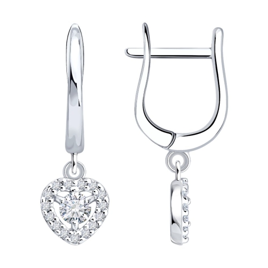 Серьги из серебра с выращенными бриллиантами