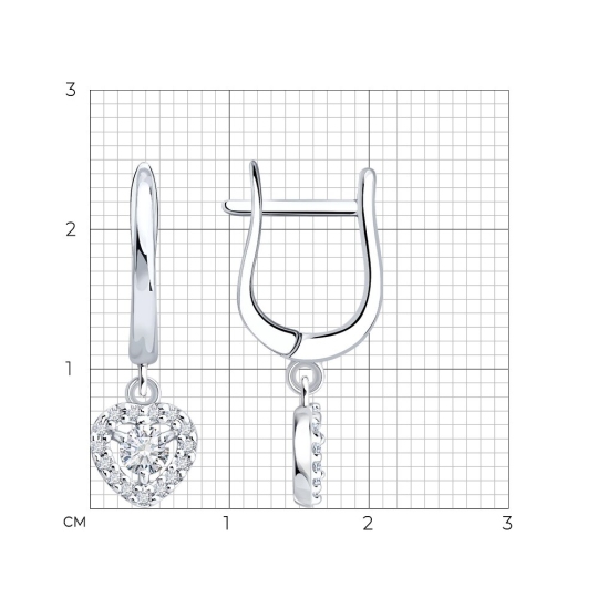 Серьги из серебра с выращенными бриллиантами