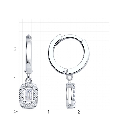 Серьги из серебра с выращенными бриллиантами