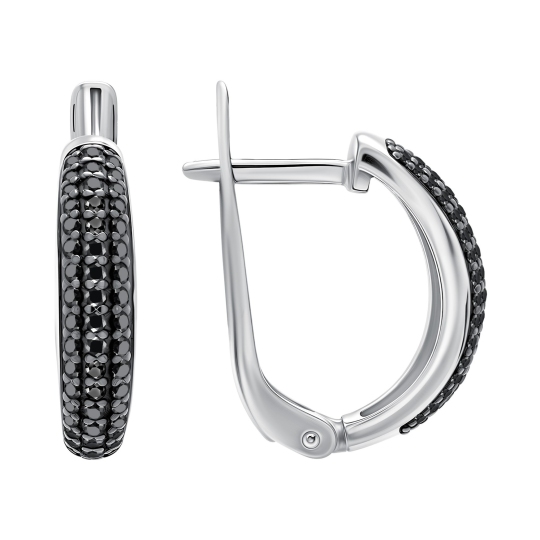 Серьги из серебра с фианитами