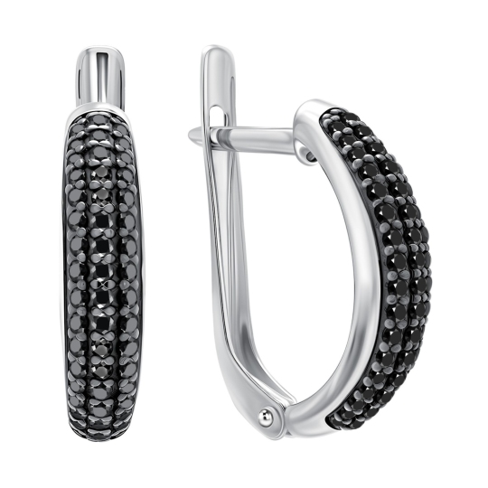 Серьги из серебра с фианитами