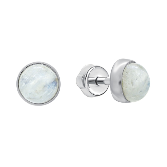 Серьги из серебра с лунным камнем