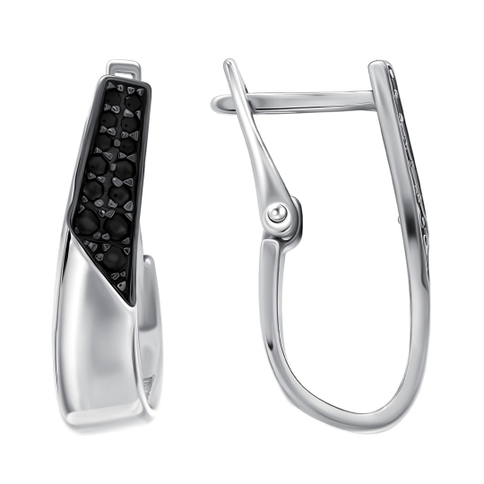 Серьги из серебра с фианитами