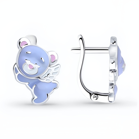 Серьги из серебра с эмалью