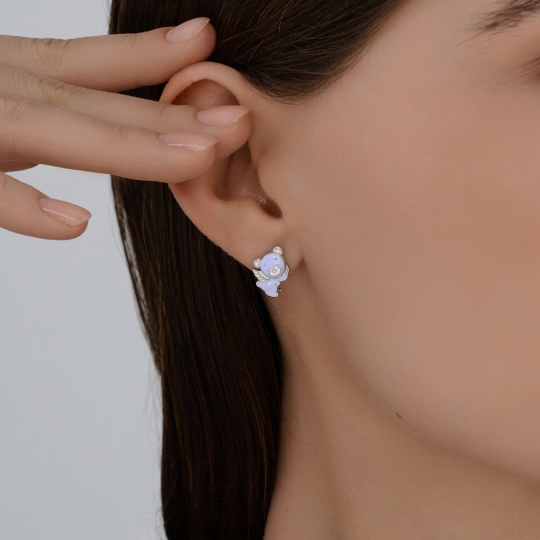 Серьги из серебра с эмалью