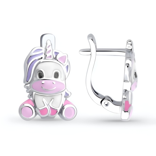 Серьги из серебра с эмалью