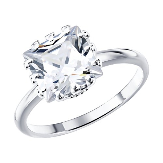 Кольцо из серебра с фианитом