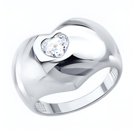 Кольцо из серебра с фианитом