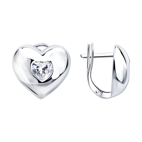 Серьги из серебра с фианитами