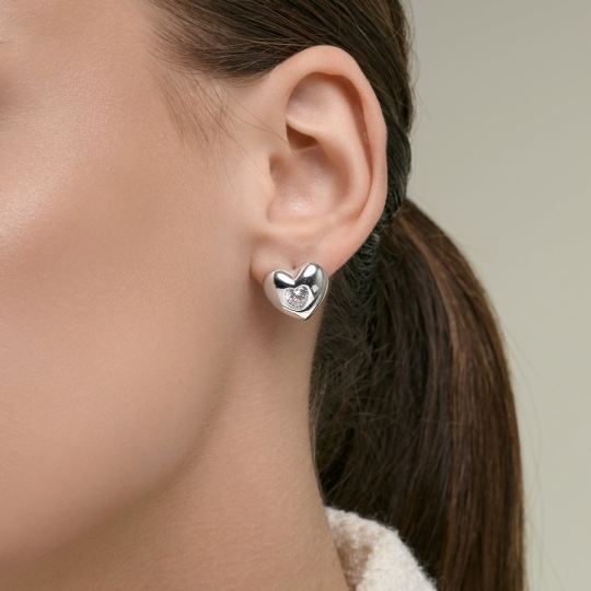 Серьги из серебра с фианитами