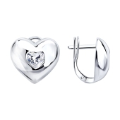 Серьги из серебра с фианитами