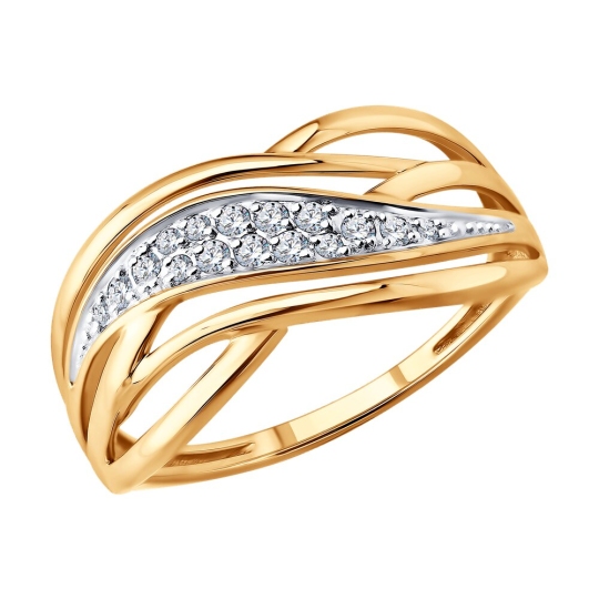 Кольцо из золота с фианитами