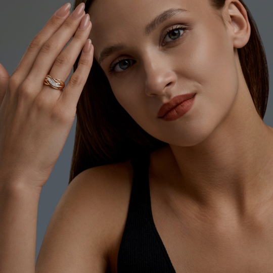 Кольцо из золота с фианитами