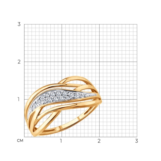 Кольцо из золота с фианитами