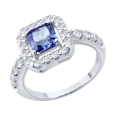 Кольцо из серебра с фианитами