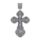 Подвеска-крест из серебра с чернением